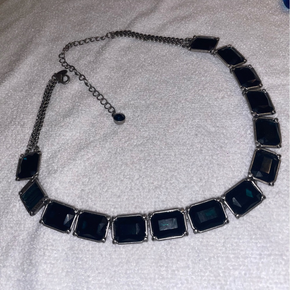 Lia Sophia blue stone jeweled necklace